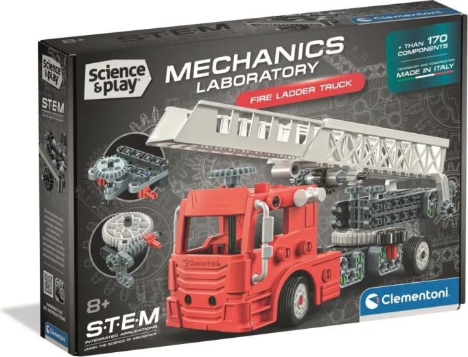 Clementoni Science&Play Laboratoire mécanique Camion de pompiers avec échelle