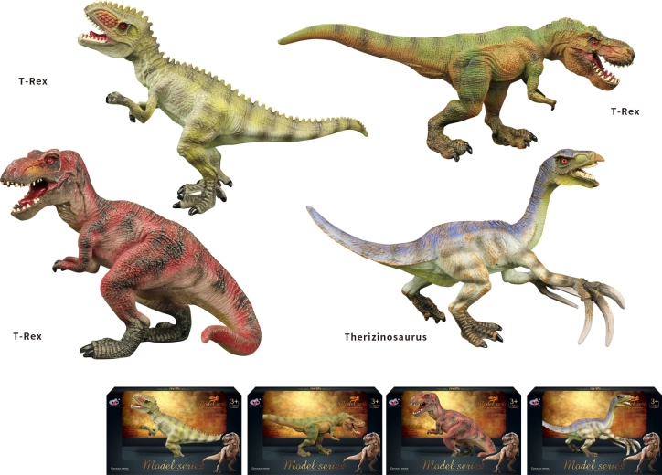 Monde des dinosaures – set de figurines dinosaures, 4 espèces