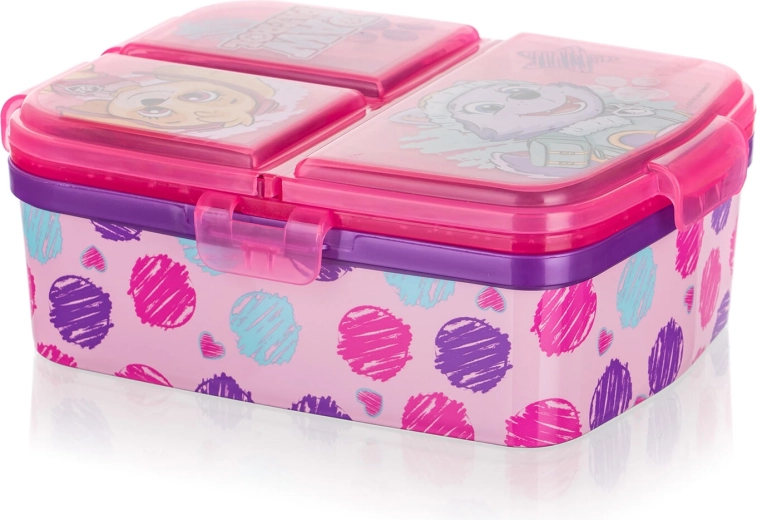 Boîte à goûter pour enfants PATROLA GIRL, compartimentée, rose, 17,5 × 13 cm