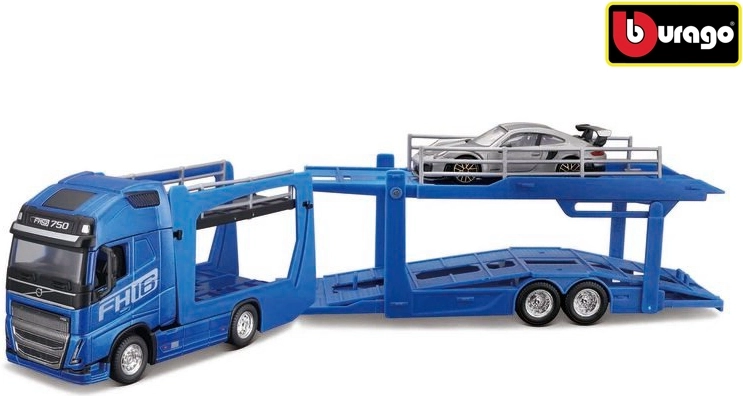 Bburago Street Fire camion avec semi-remorque Volvo FH16 et Porsche 911 GT2 RS à l’échelle 1:43