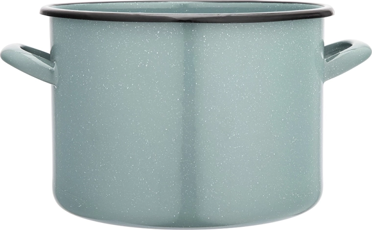 Faitout simple 7,5 l, 24 cm, couleur sauge avec décor moucheté