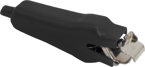Pince crocodile extra large avec isolation PVC noire de 70 mm