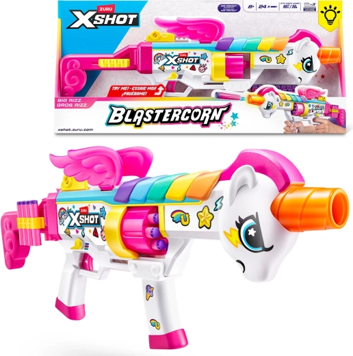 X-SHOT Blastercorn Series 1 Rizz – blaster en mousse pour enfants (24 projectiles)