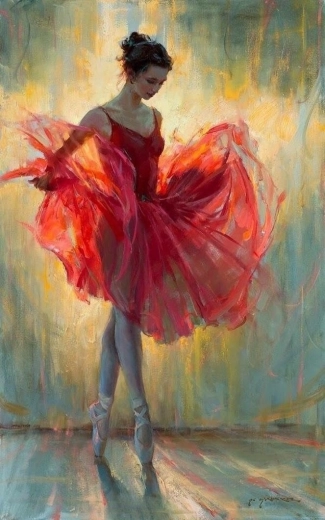 Peinture diamant Norimpex Ballerine en rouge 30 × 40 cm