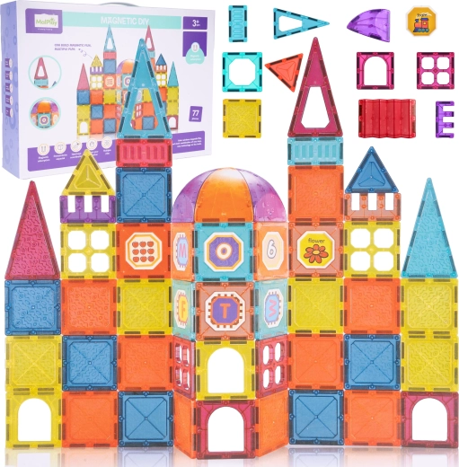 Jeu de construction magnétique 3D – 77 pièces