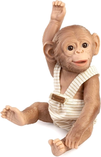 Bébé singe réaliste Guca Reborn avec corps entièrement en vinyle, 25 cm