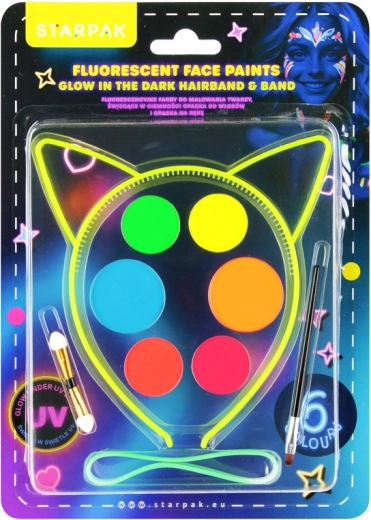 Peintures fluorescentes pour le visage avec serre-tête et élastique