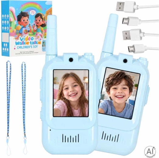 Talkies-walkies vidéo bleus pour enfants - 2 pièces