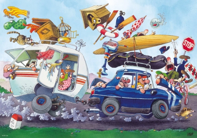 Heye puzzle Cartoon Classics : Départ en vacances – 500 pièces