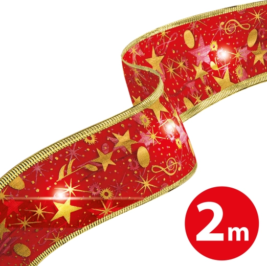 Ruban LED de Noël rouge 2 m