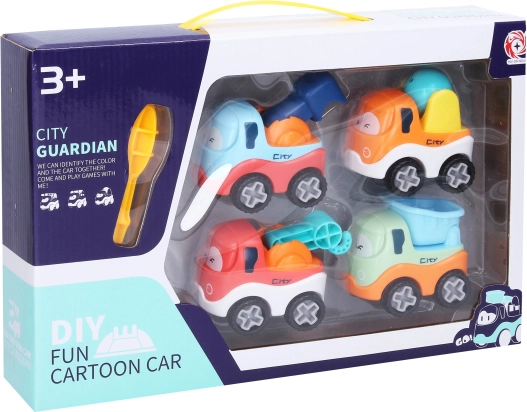 Voitures de construction à visser, lot de 4, 7 cm