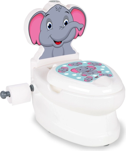 Pot enfant JAMARA Éléphant avec bruit de chasse d’eau et support pour papier toilette