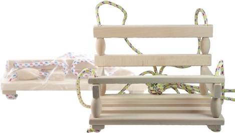 Balançoire suspendue en bois pour enfants, naturelle