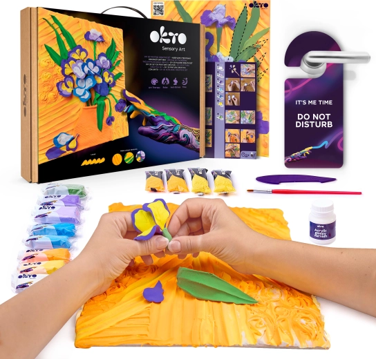 Kit de loisirs créatifs OKTO Sensoty Art Les Iris 30 × 40 cm
