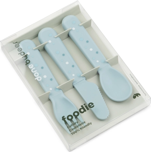 Set de couverts Done by Deer Foodie Happy dots bleu