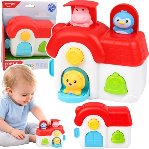 Maison interactive pour tout-petits avec animaux surgissants