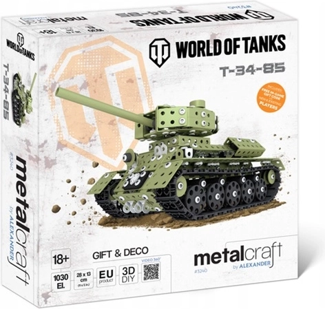 Metalcraft World of Tanks modèle de char en métal T-34-85