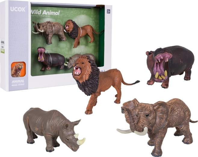 Ensemble de figurines réalistes d’animaux sauvages (4 pièces)