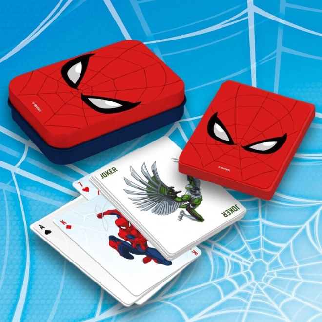 Jeu de cartes Spiderman boîte en métal