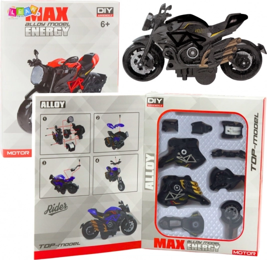 Maquette métallique de moto à assembler 1:14 noir‑or