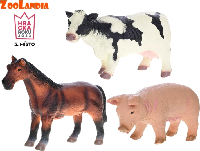 Zoolandia set de figurines de la ferme 23–26 cm, 3 pcs