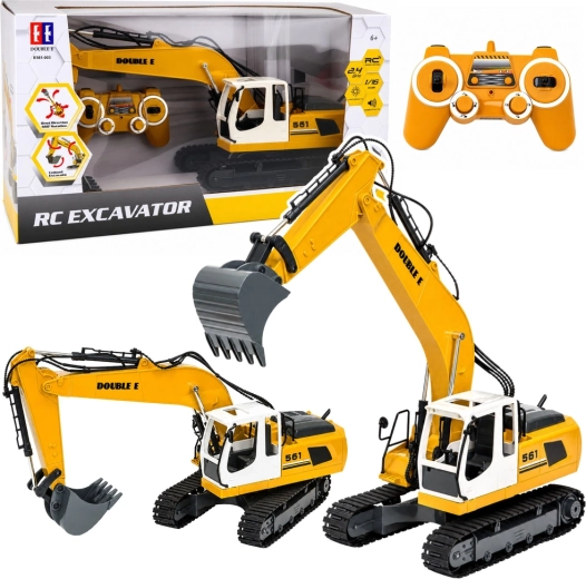 Excavatrice sur chenilles télécommandée RC 1:16 avec lumières et sons - 1 pièce