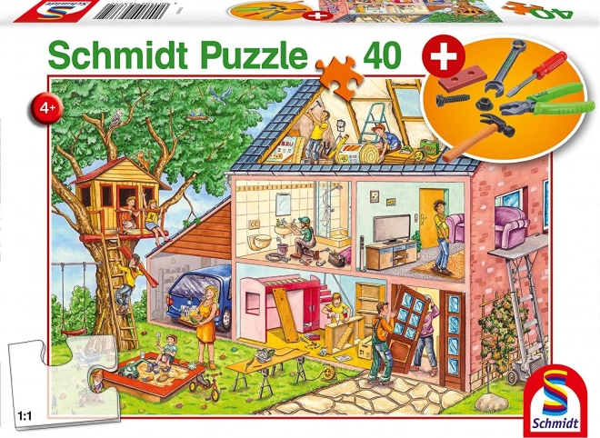 Puzzle Schmidt Artisans travailleurs 40 pièces avec outils pour enfants