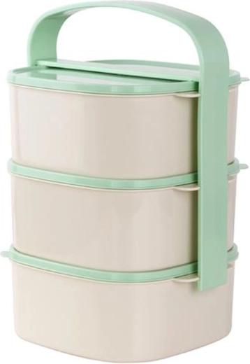 Marmite chauffe-plat en plastique 3×1 l, couvercles multicolores