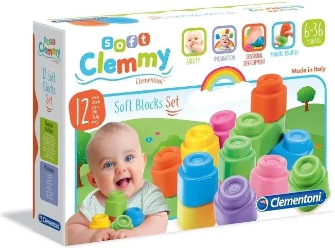 Clementoni Soft Clemmy lot de 12 cubes souples
