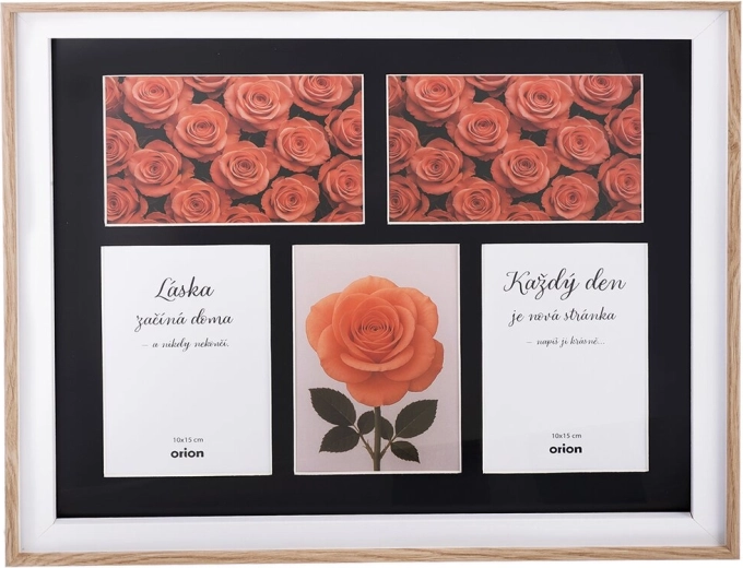 Multicadre photo en bois beige pour 5 photos 10 × 15 cm, 40 × 34 cm