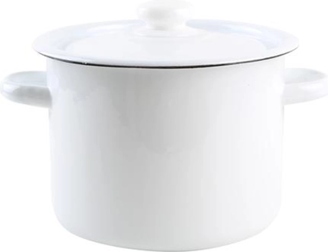 Casserole émaillée avec couvercle 4,5 l – blanche