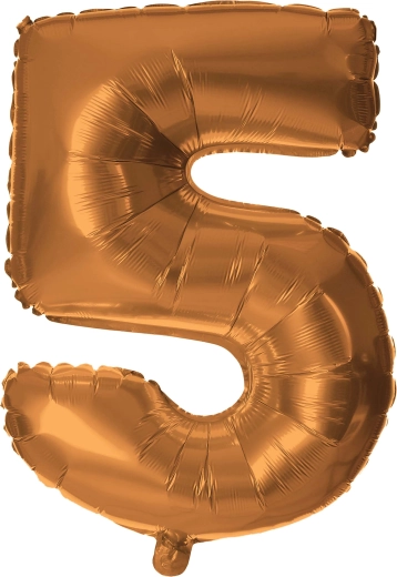 Ballon en aluminium chiffre 5 30 cm bronze TORO