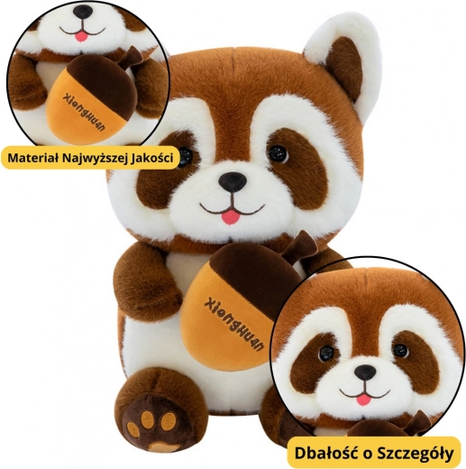 Peluche mascotte Raton laveur avec gland 23 cm
