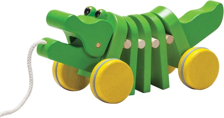 Crocodile dansant PlanToys – jouet à tirer en bois
