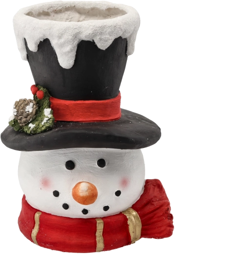 Vase de Noël en forme de tête de bonhomme de neige 40 cm
