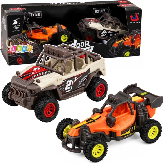 Ensemble de 2 voitures tout-terrain buggy avec lumières et sons 14 cm