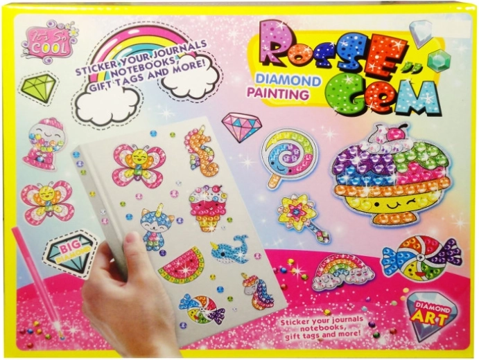 Autocollant mosaïque avec strass scintillants