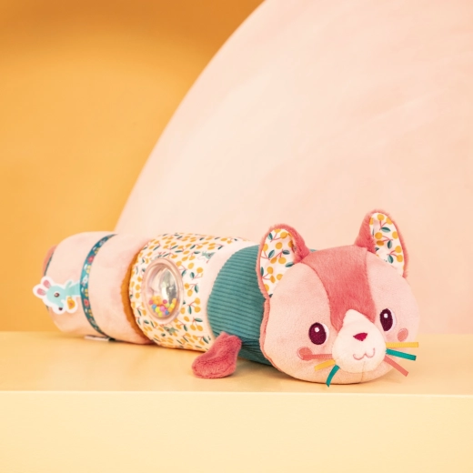 Grand rouleau hochet Lilliputiens avec le chat Jeanne