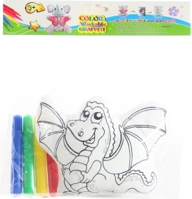 Petit dragon à colorier – laver et recolorier avec des feutres