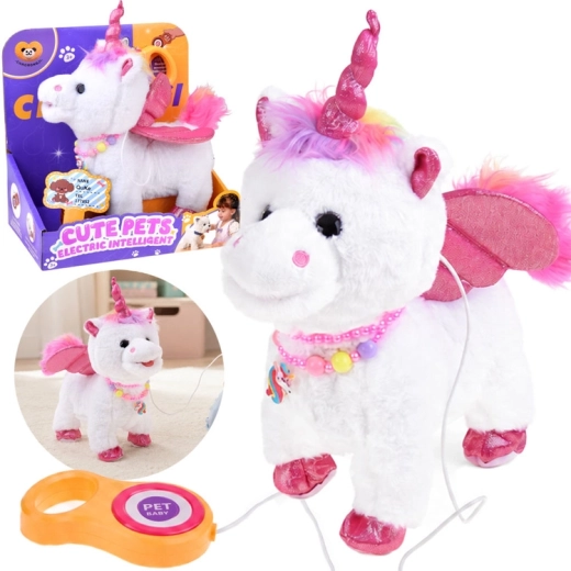 Licorne interactive en laisse – marche, chante et bouge la tête