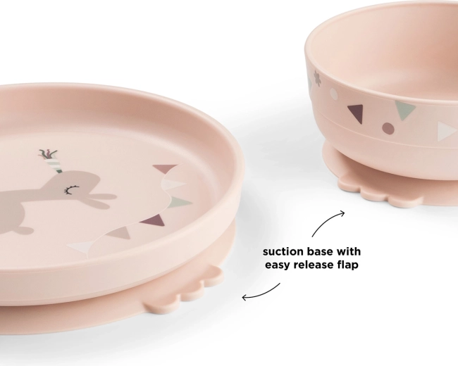 Done by Deer set de repas Foodie avec ventouse Celebration rose