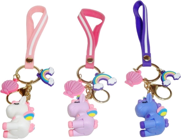 Porte-clés licorne en caoutchouc