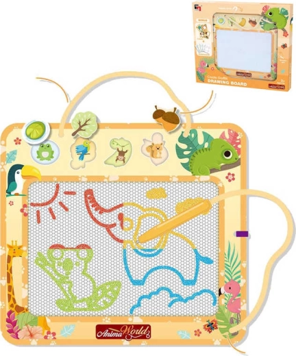Tablette de dessin magique avec animaux, stylo magique, 4 tampons et 18 cartes
