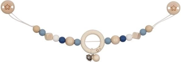Chaîne de poussette bleue avec fixation
