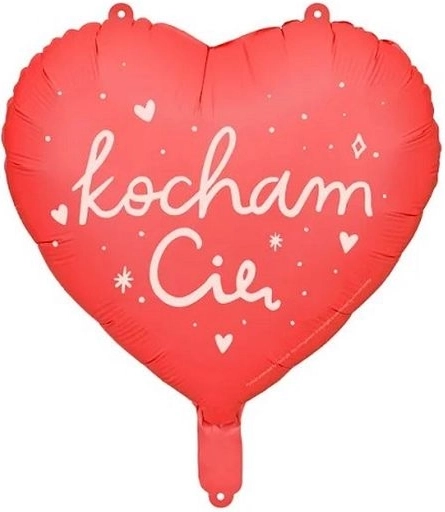 Ballon en aluminium cœur « Kocham Cię » 45 cm - 1 pièce