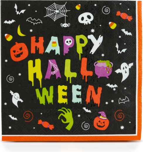 Serviettes en papier d'Halloween Happy Halloween, 33 × 33 cm, 16 pièces