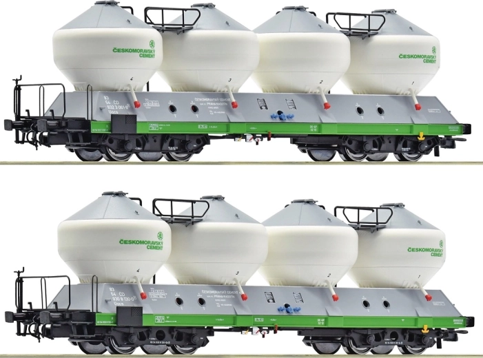 Roco lot de 2 wagons silo Uacs ČD (H0)