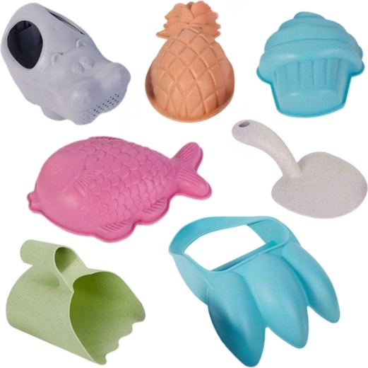 Woopie Green ensemble de sable avec griffes 7 pcs en matériau biodégradable
