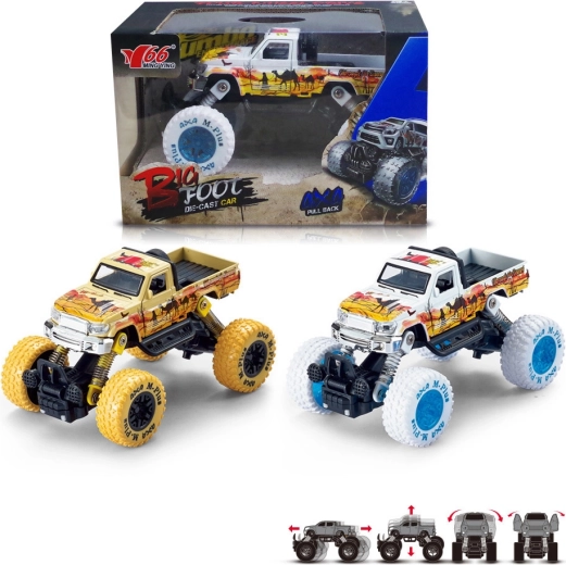 Pick-up tout-terrain Big Foot 1:30 jaune/blanc à remontage