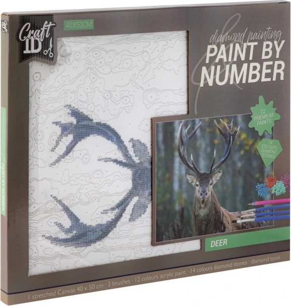 Peinture diamant cerf - 40 x 50 cm